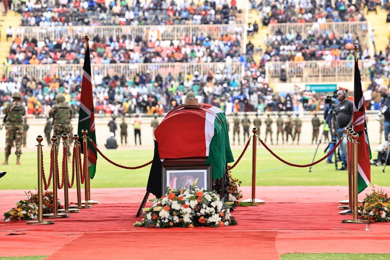 MOURNING THE ENIGMA AT A STATE FUNERAL SERVICE HELD AT THE NYAYO NATIONAL STADIUM