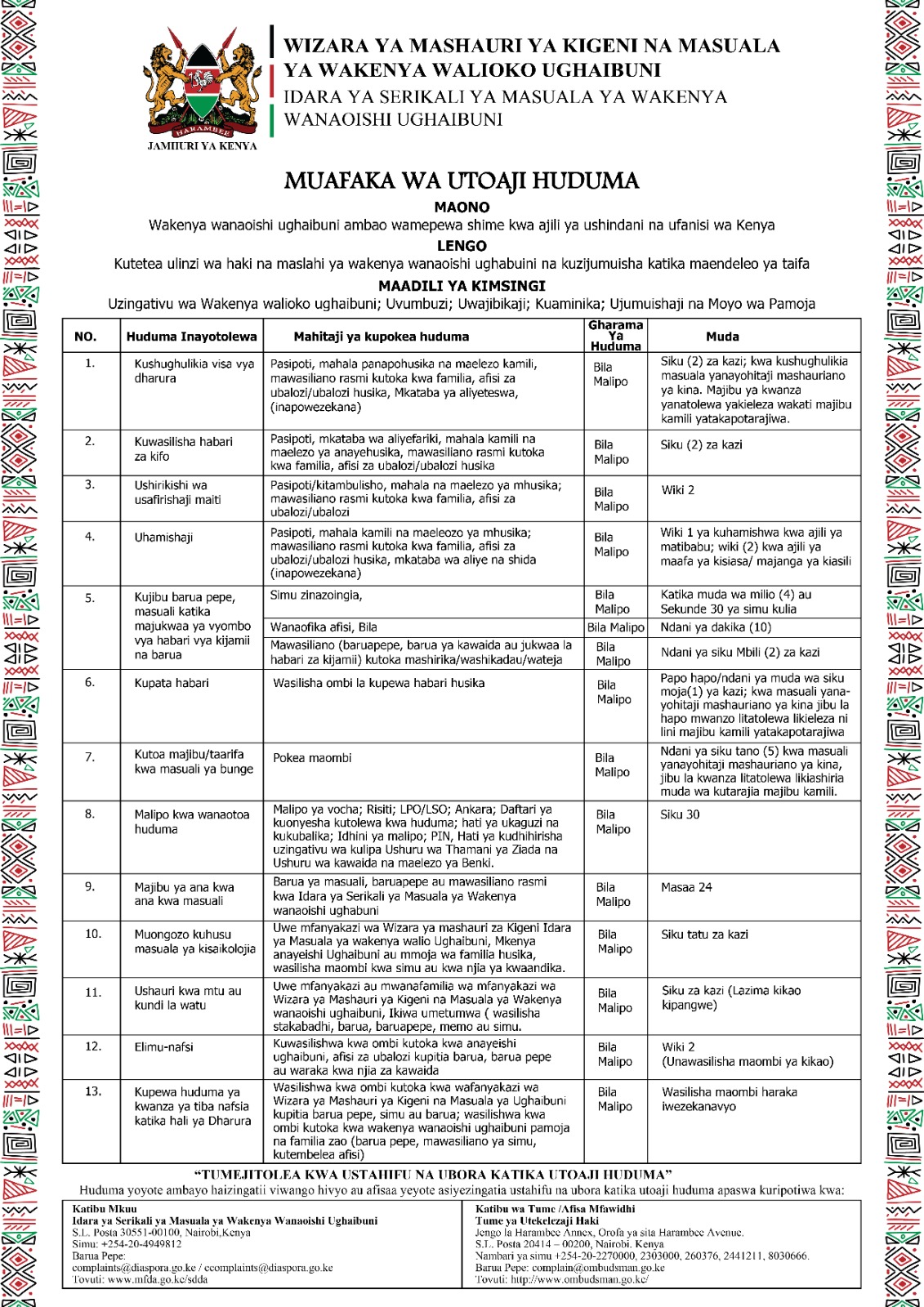 Service Charter (English) — page 1